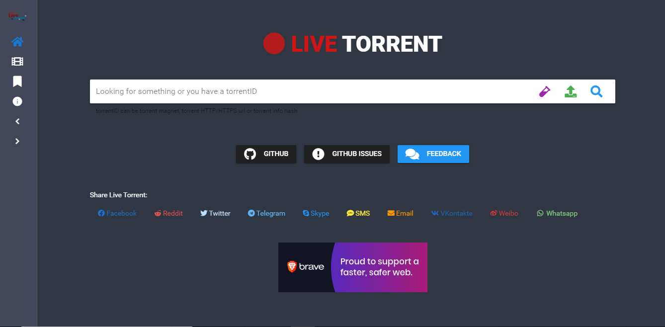 Live-torrent：磁力链和种子在线搜索播放下载